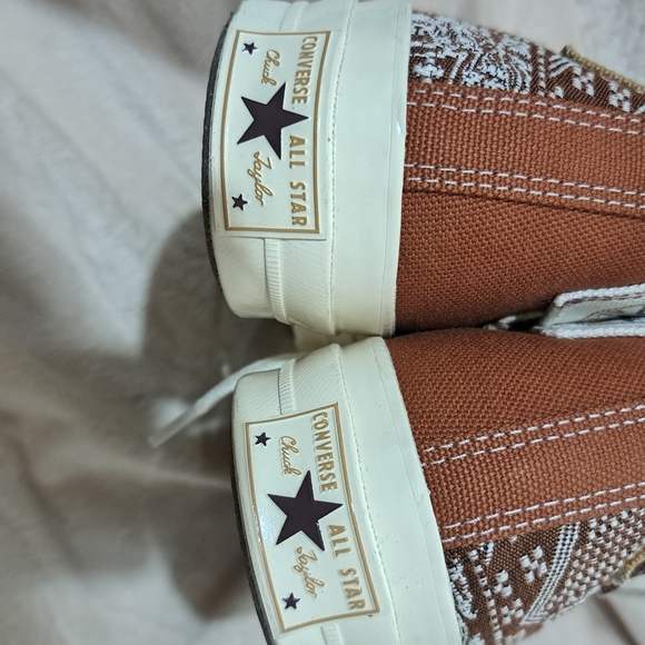 Converse Brown and White High-Top Sneakers - Picture 7 of 11